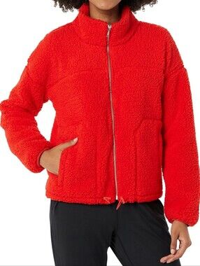 Amazon Essentials Red Sherpa Zip Jacket-NEW WITHOUT TAGS